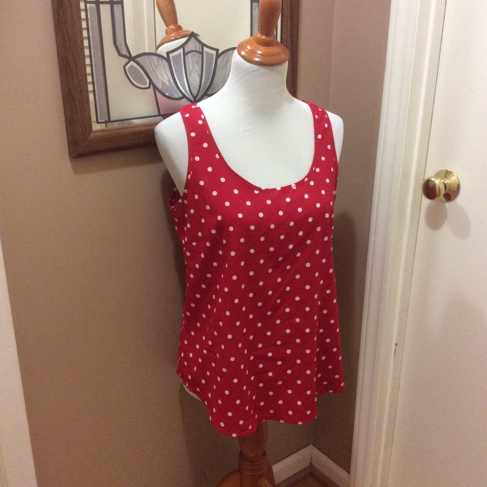 Faded Glory Tunic Red /White Top Size M